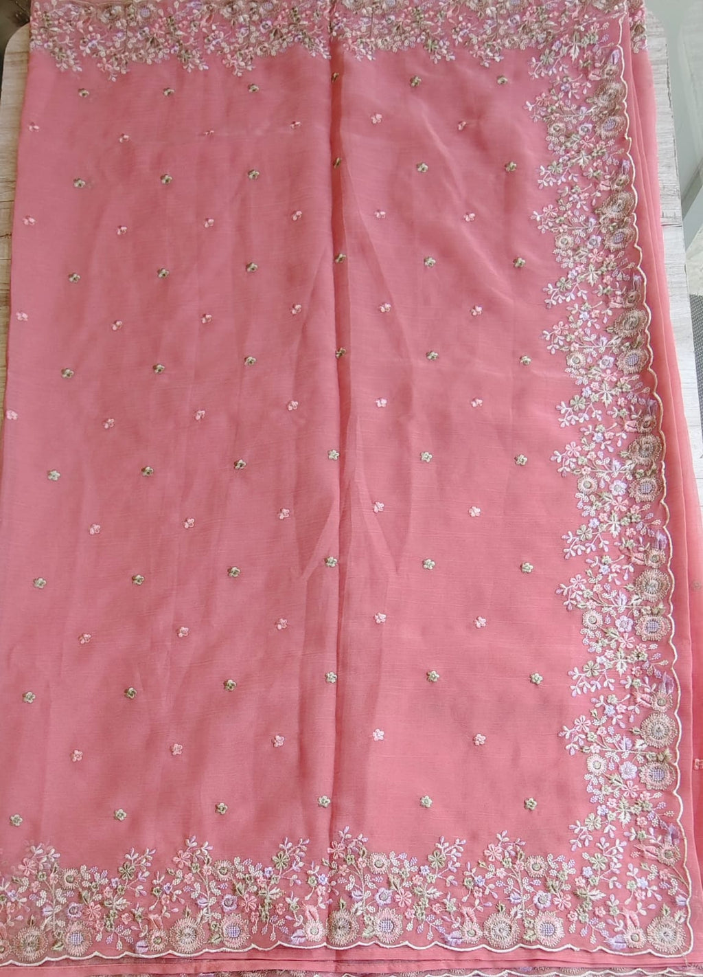 Crush organza saree