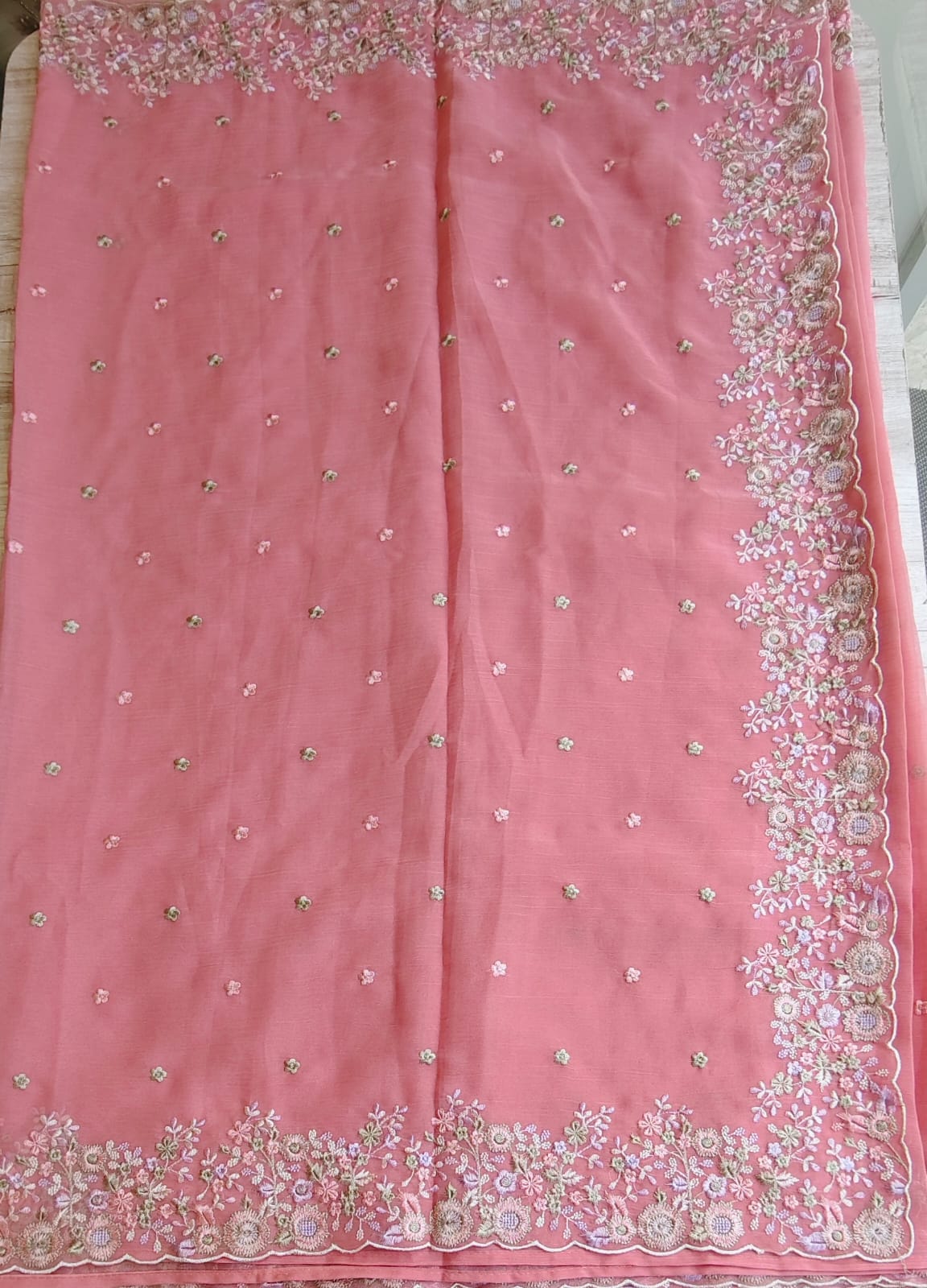 Crush organza saree