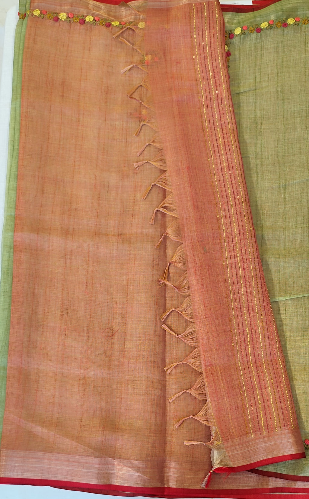 Linen tissue saree