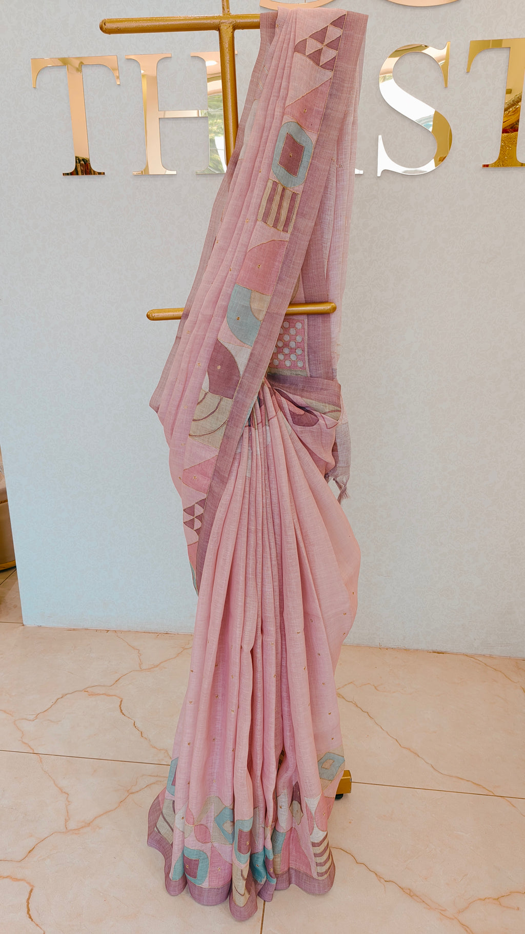 LINEN  TISSUE SAREE