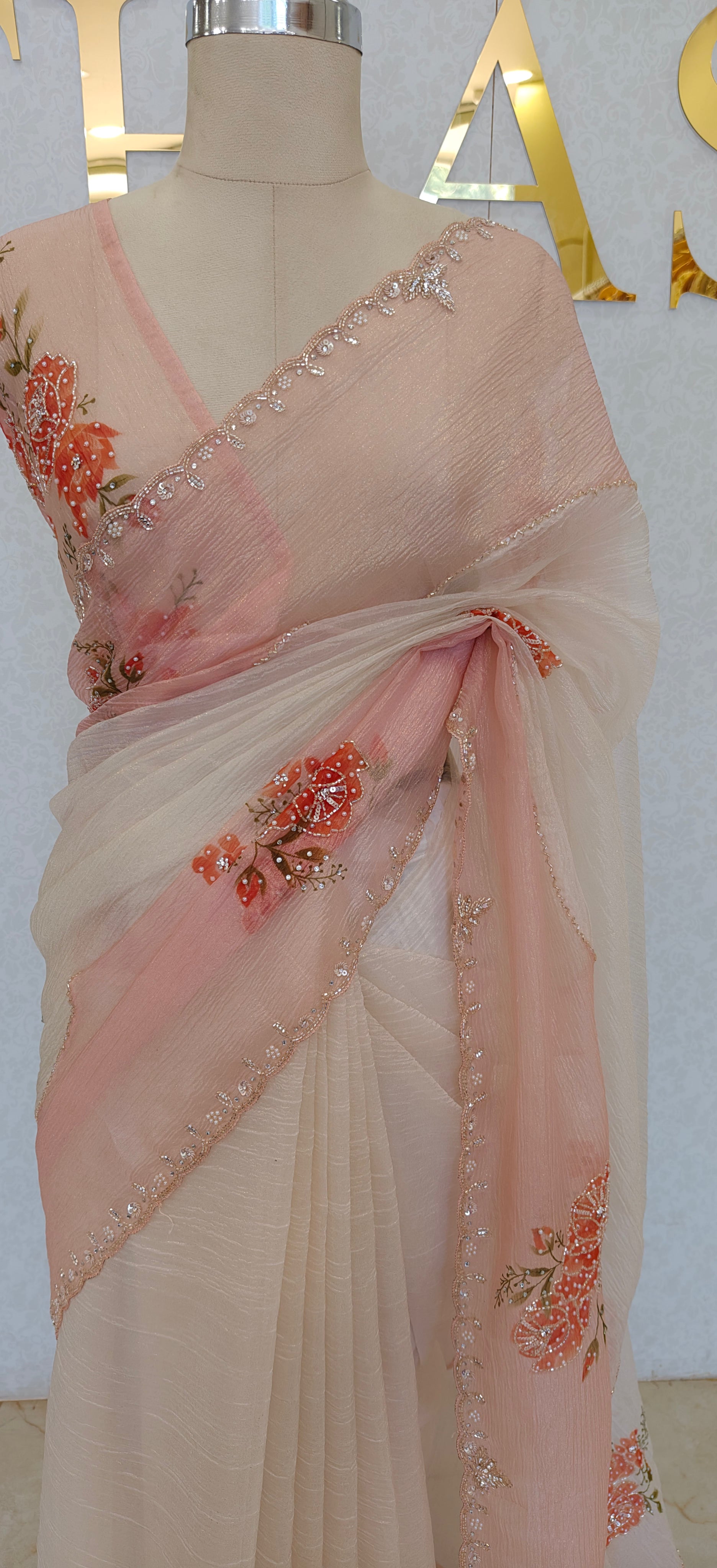 CRUSH ORGANZA SAREE