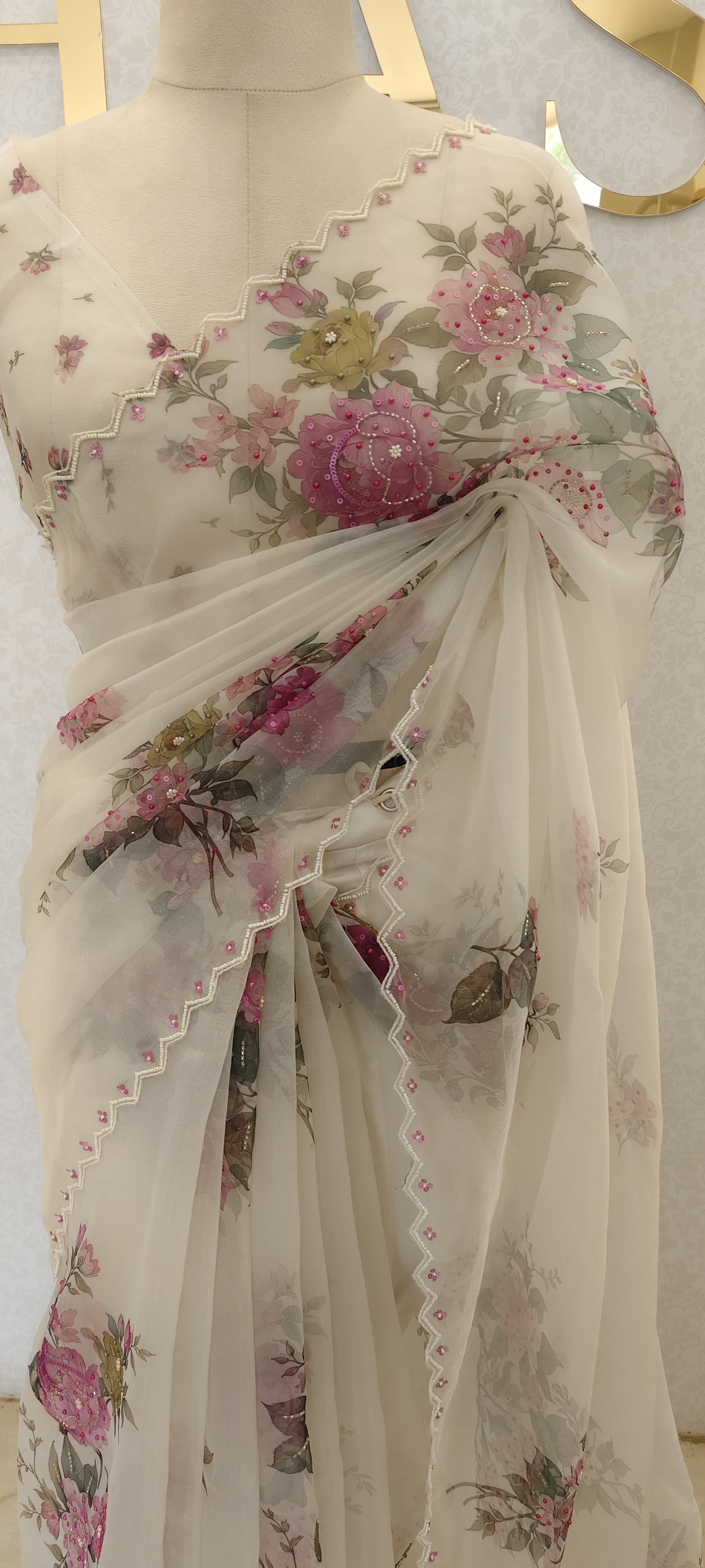 GLASS ORGANZA SAREE