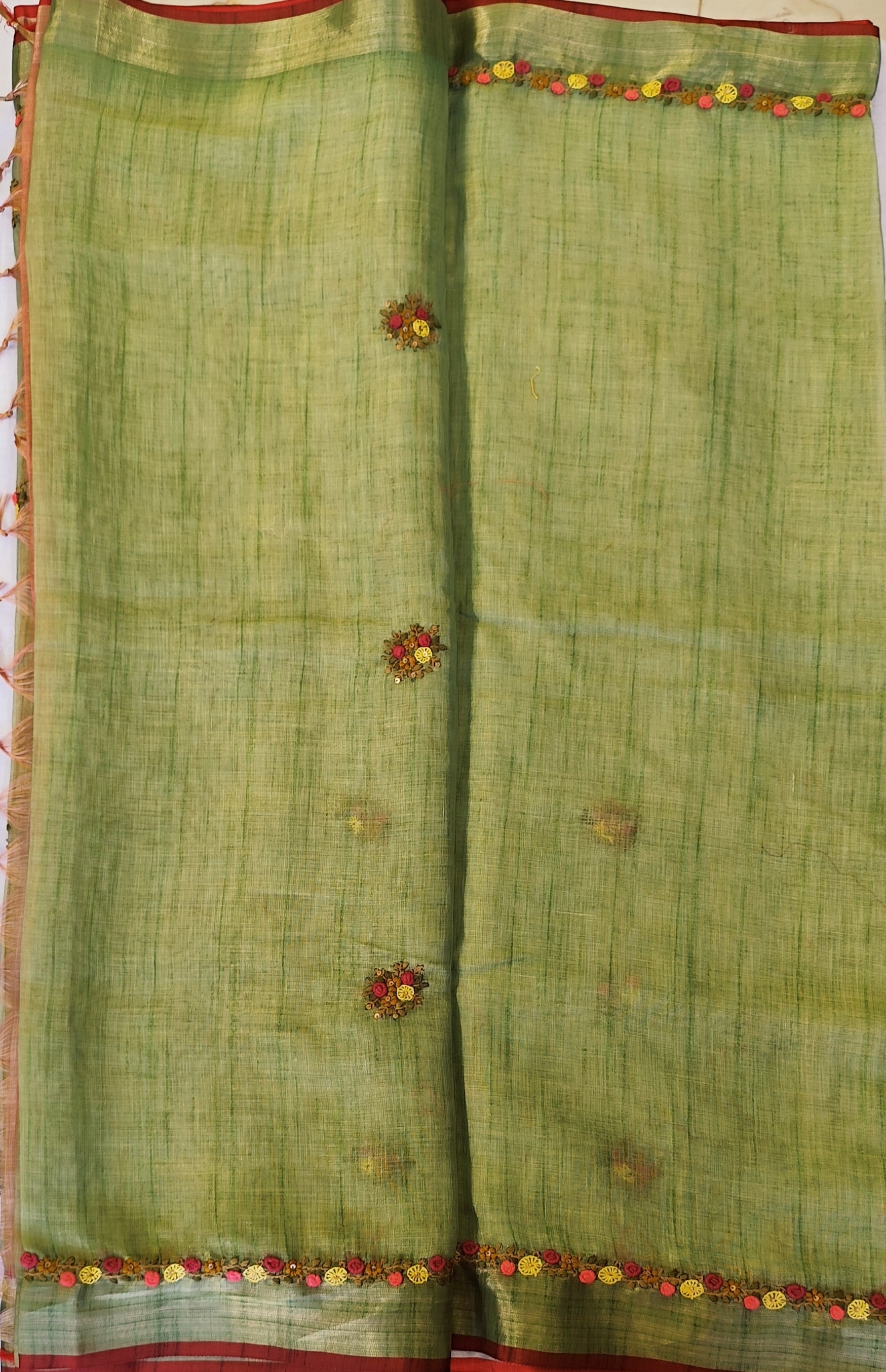 Linen tissue saree