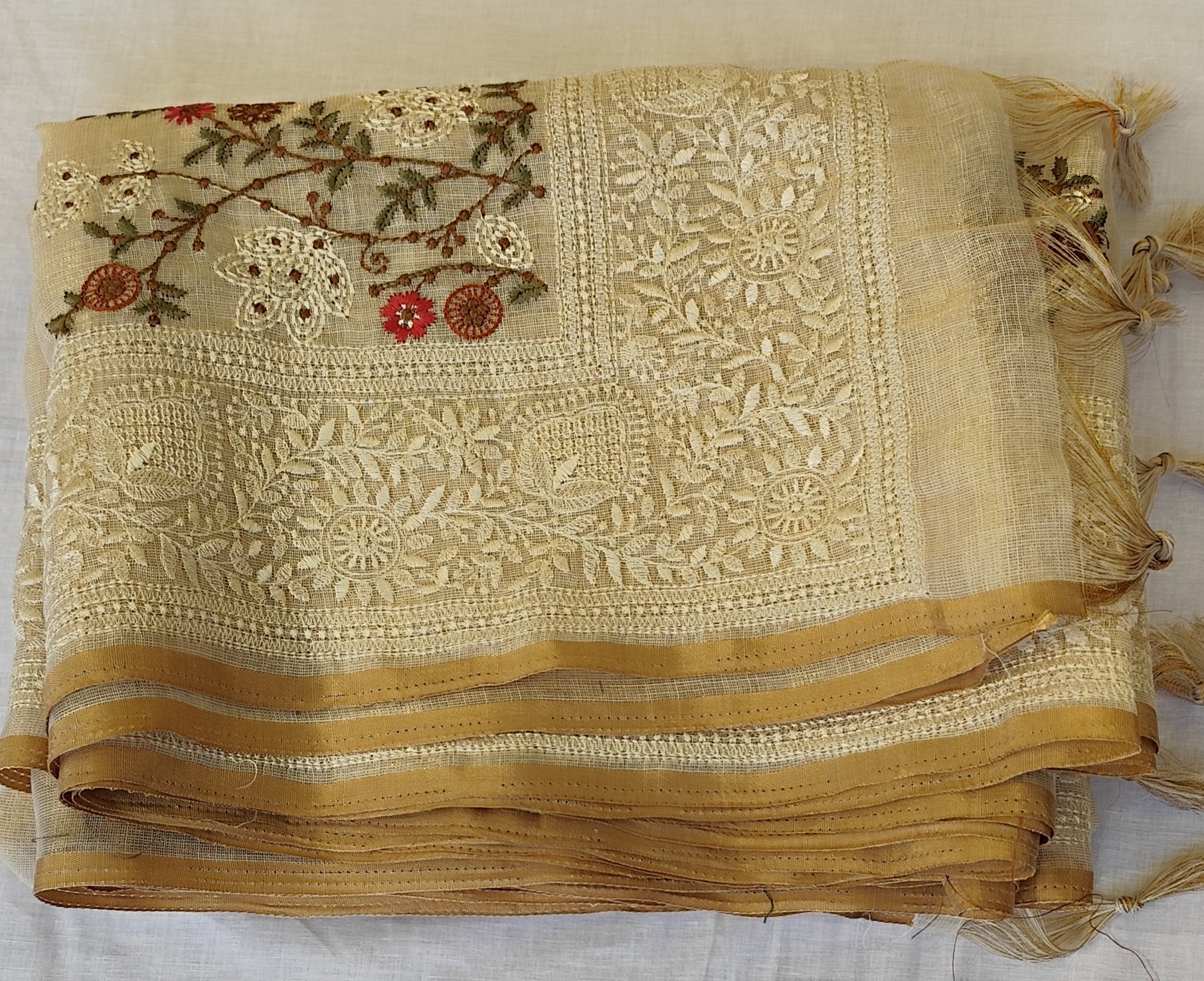 Linen tissue saree