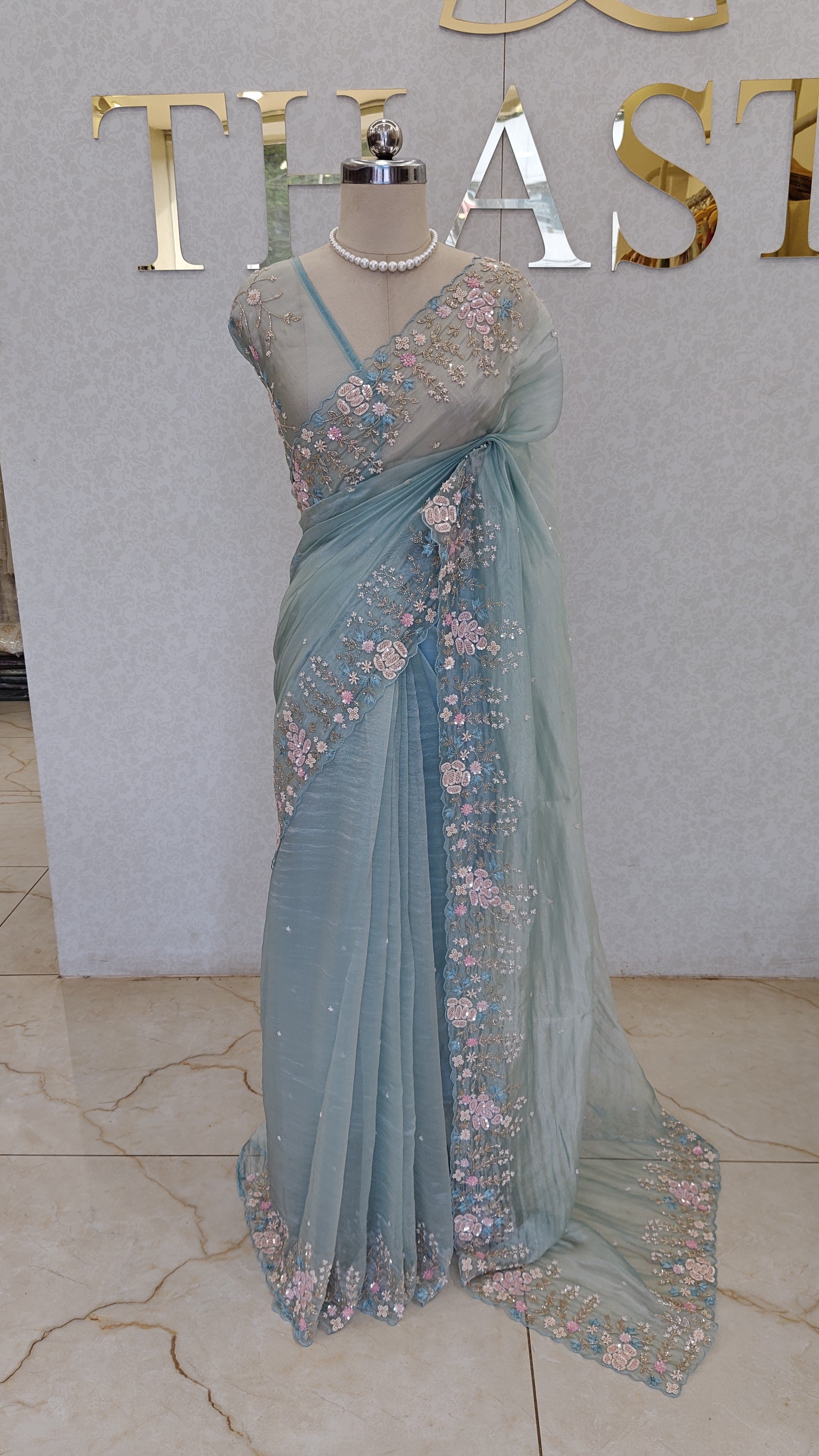 SOFT CRUSH ORGANZA SAREE