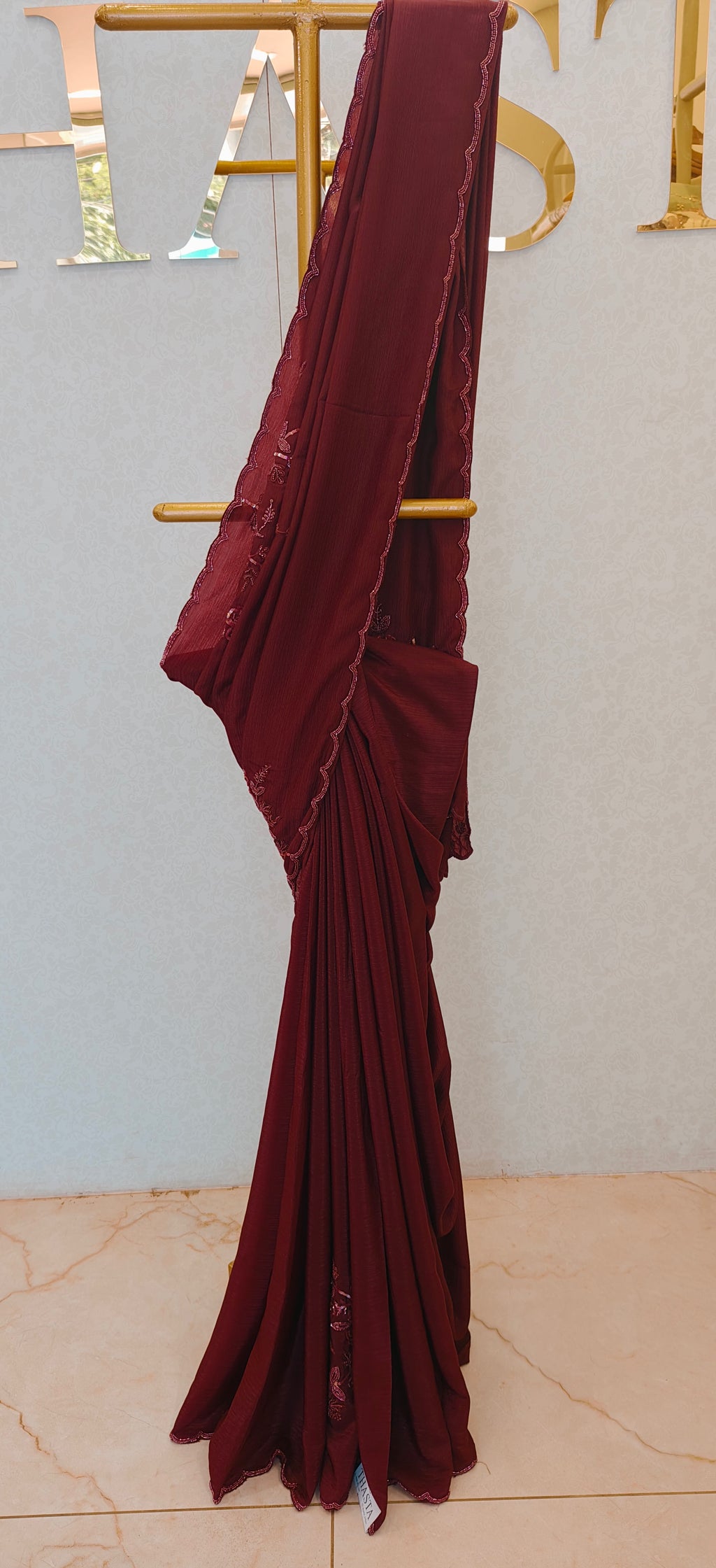 FLOWY CRUSH ORGANZA SAREE