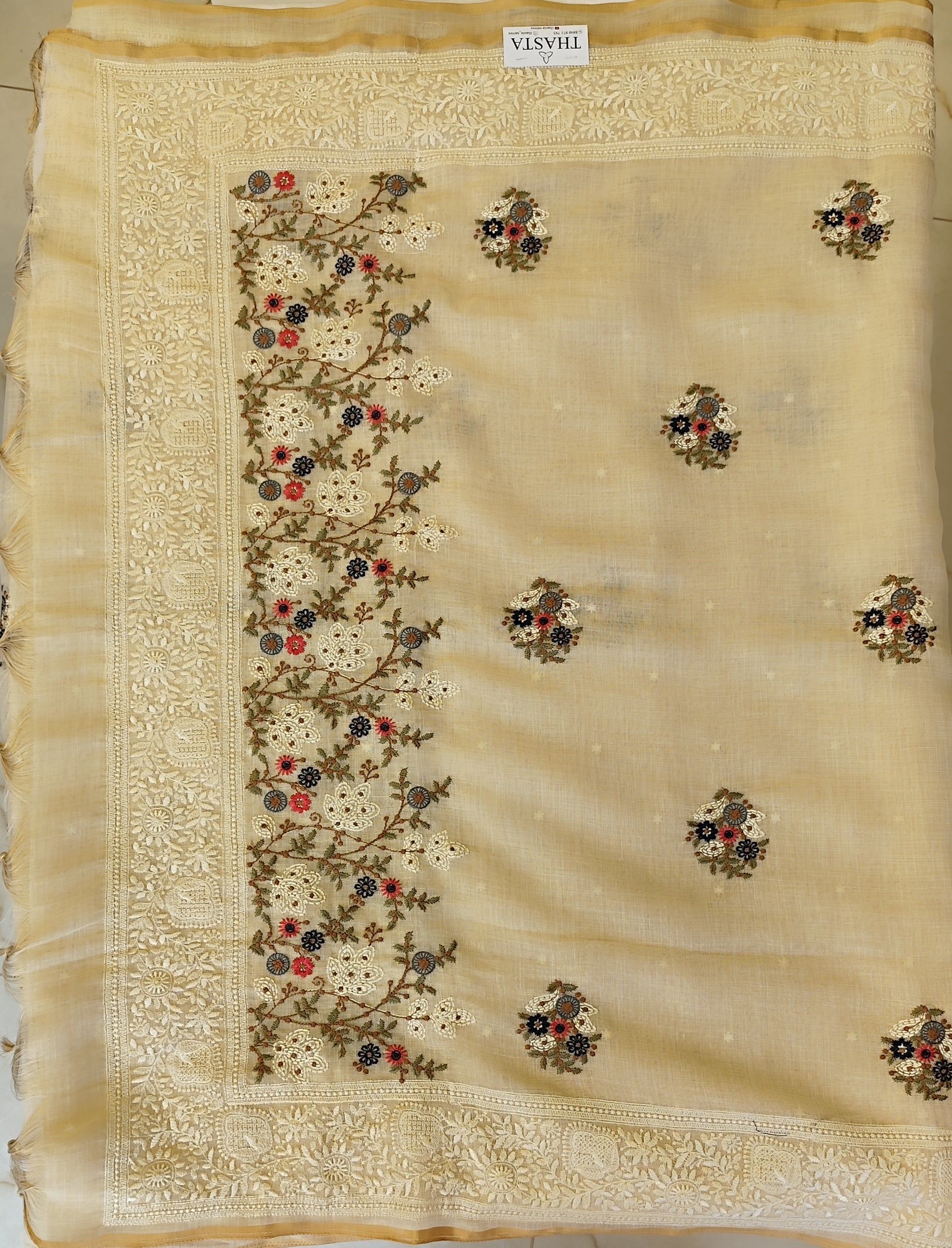 Linen tissue saree