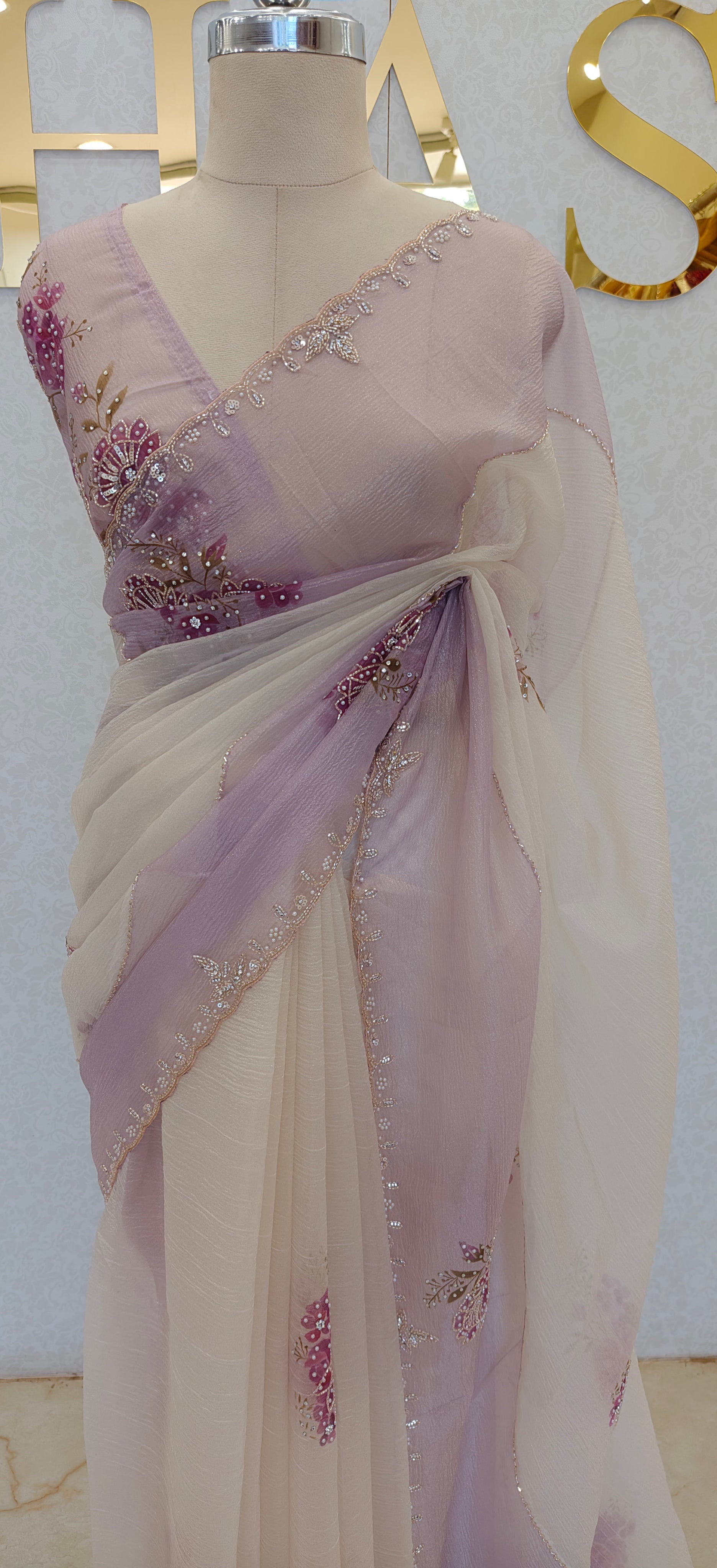 CRUSH ORGANZA SAREE