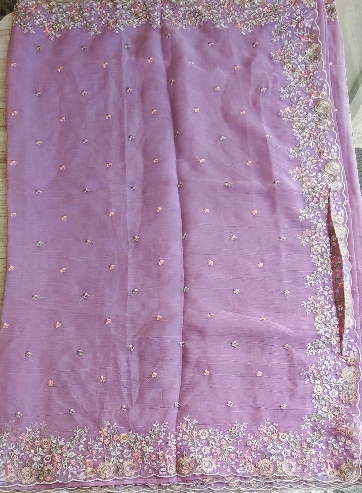 Crush organza saree