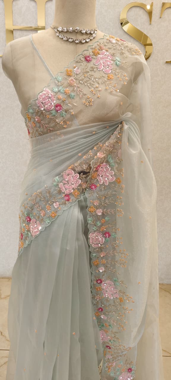 GLASS ORGANZA SAREE