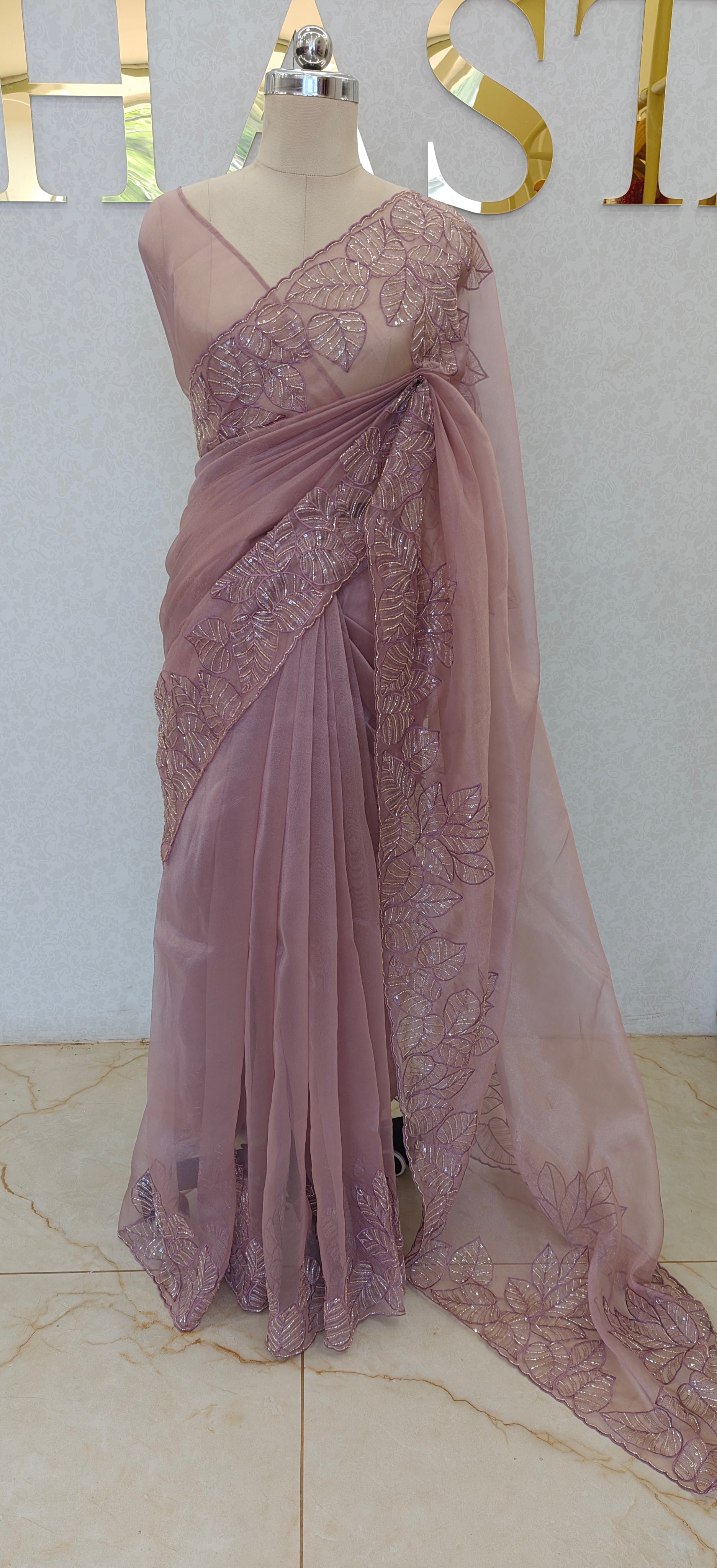 GLASS ORGANZA SAREE