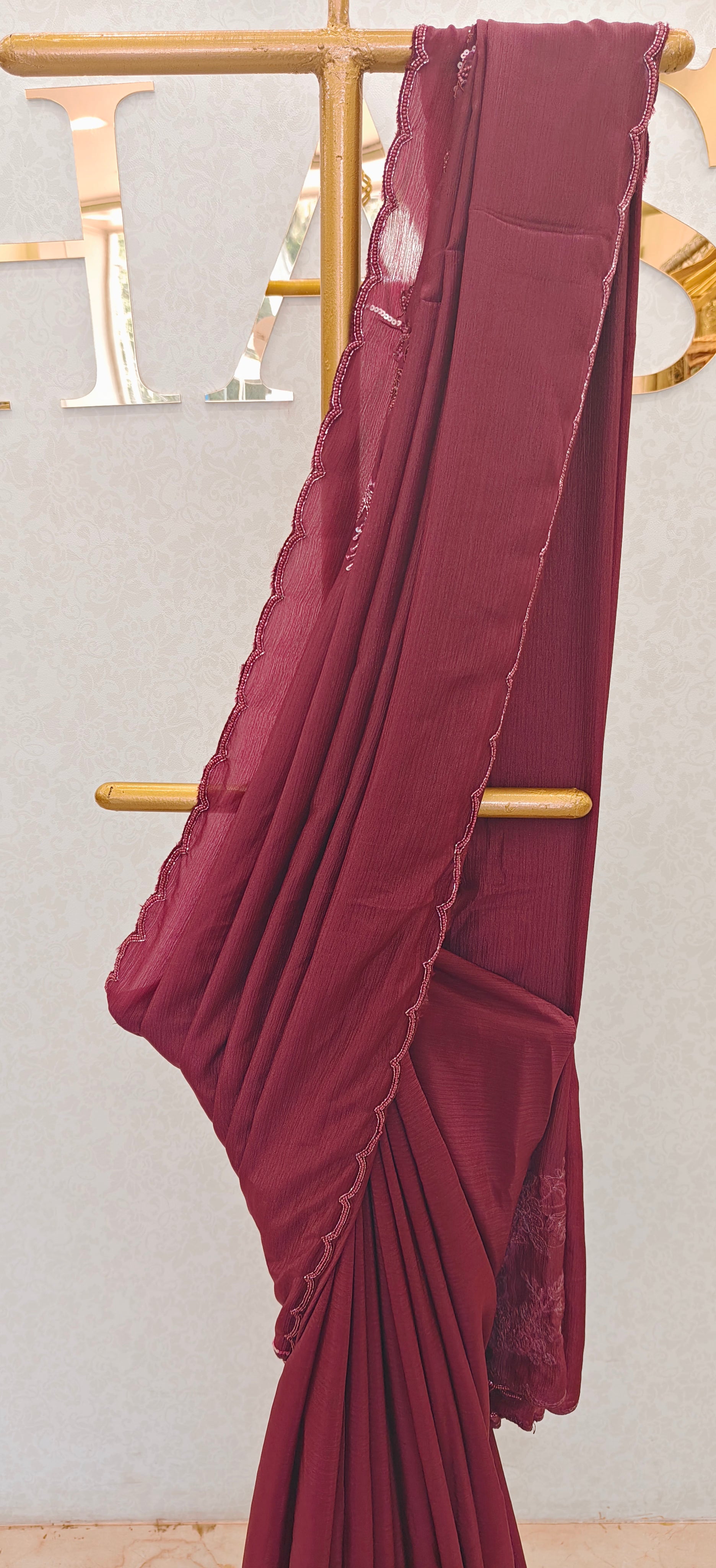 FLOWY CRUSH ORGANZA SAREE