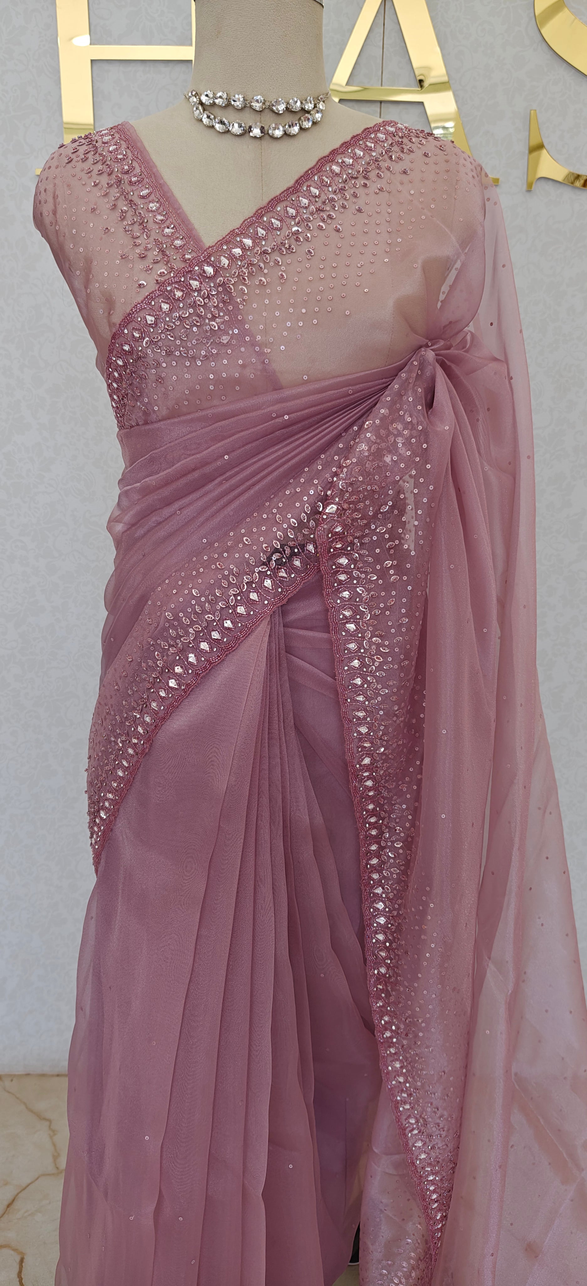 GLASS ORGANZA SAREE