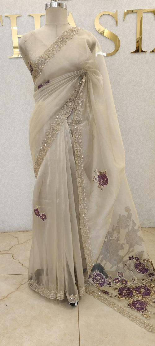 GLASS ORGANZA SAREE