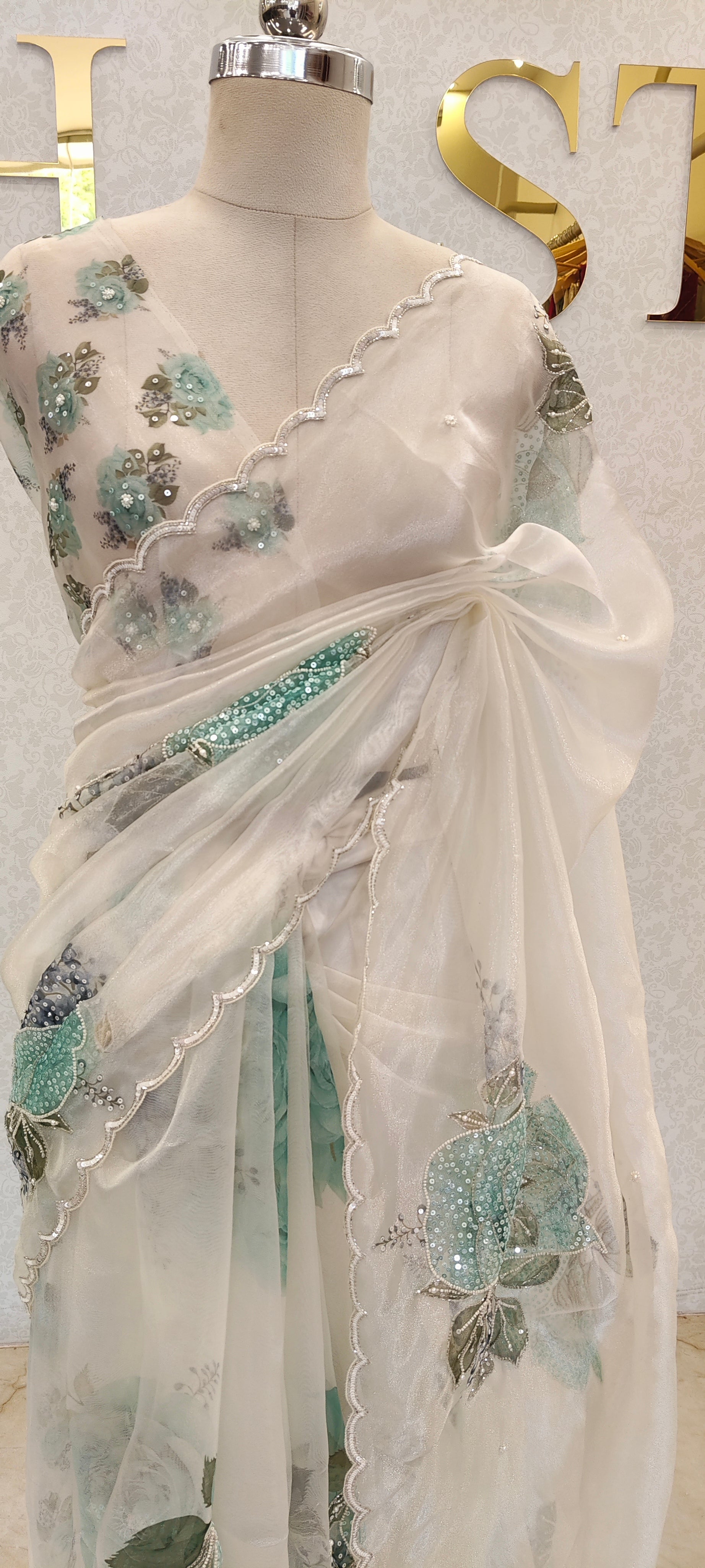 GLASS ORGANZA SAREE