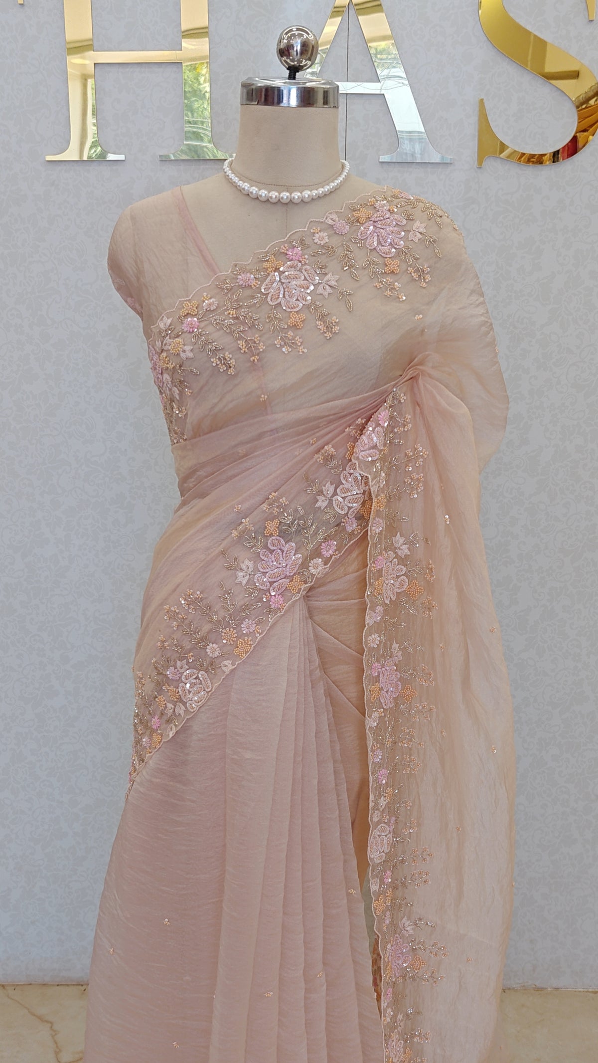 SOFT CRUSH ORGANZA SAREE