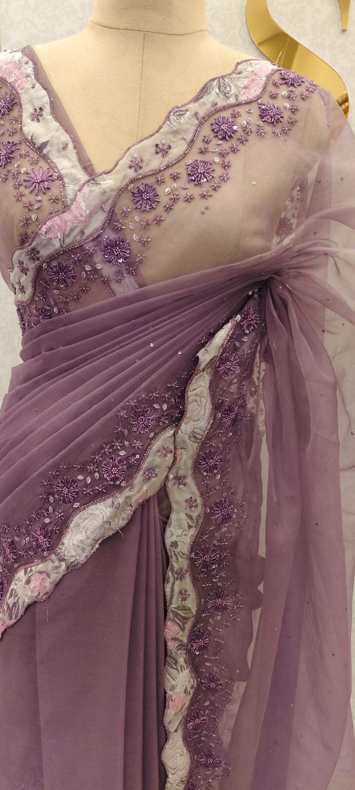 Turkish organza saree