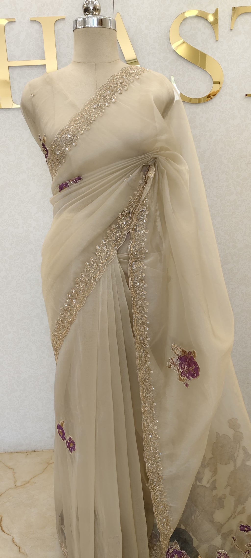 GLASS ORGANZA SAREE