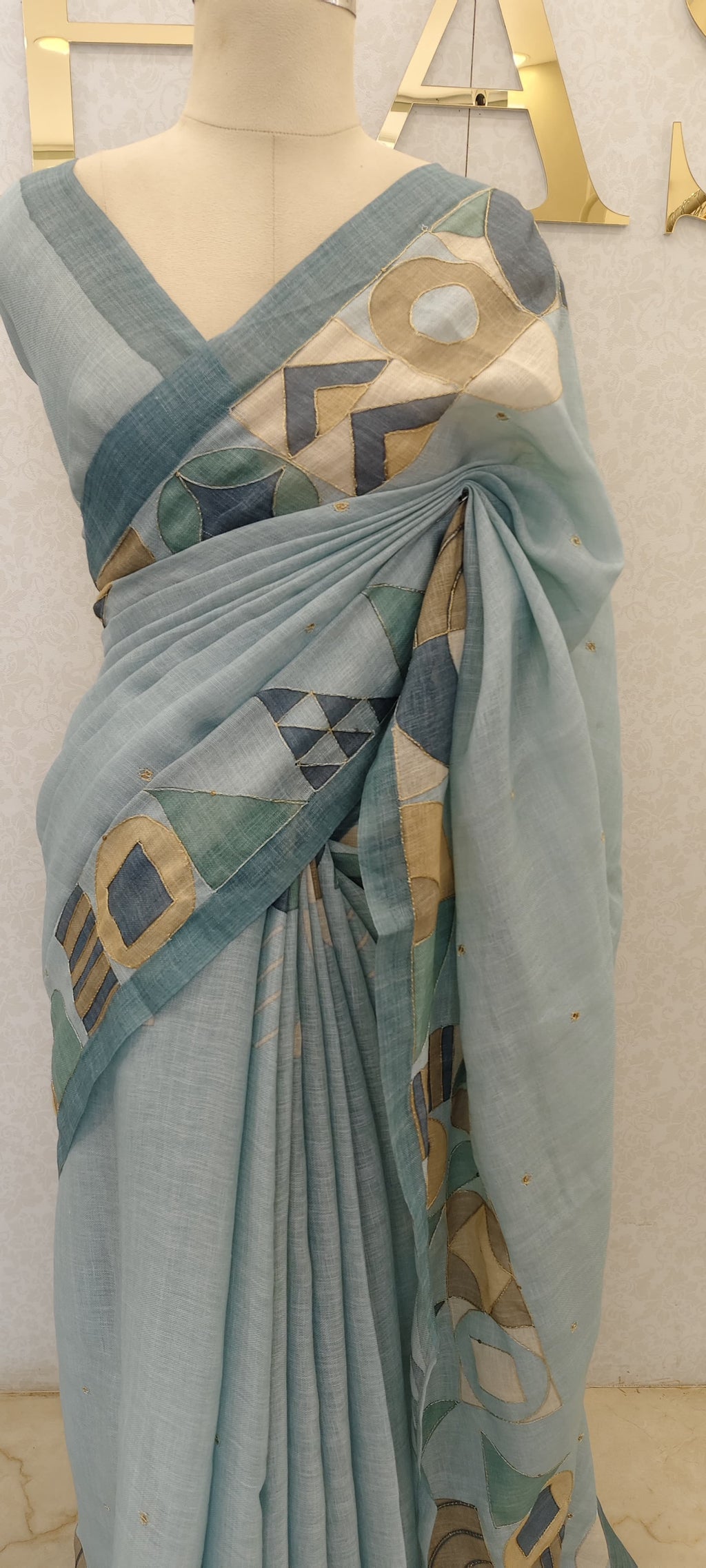 LINEN  TISSUE SAREE