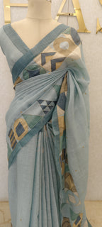 LINEN  TISSUE SAREE