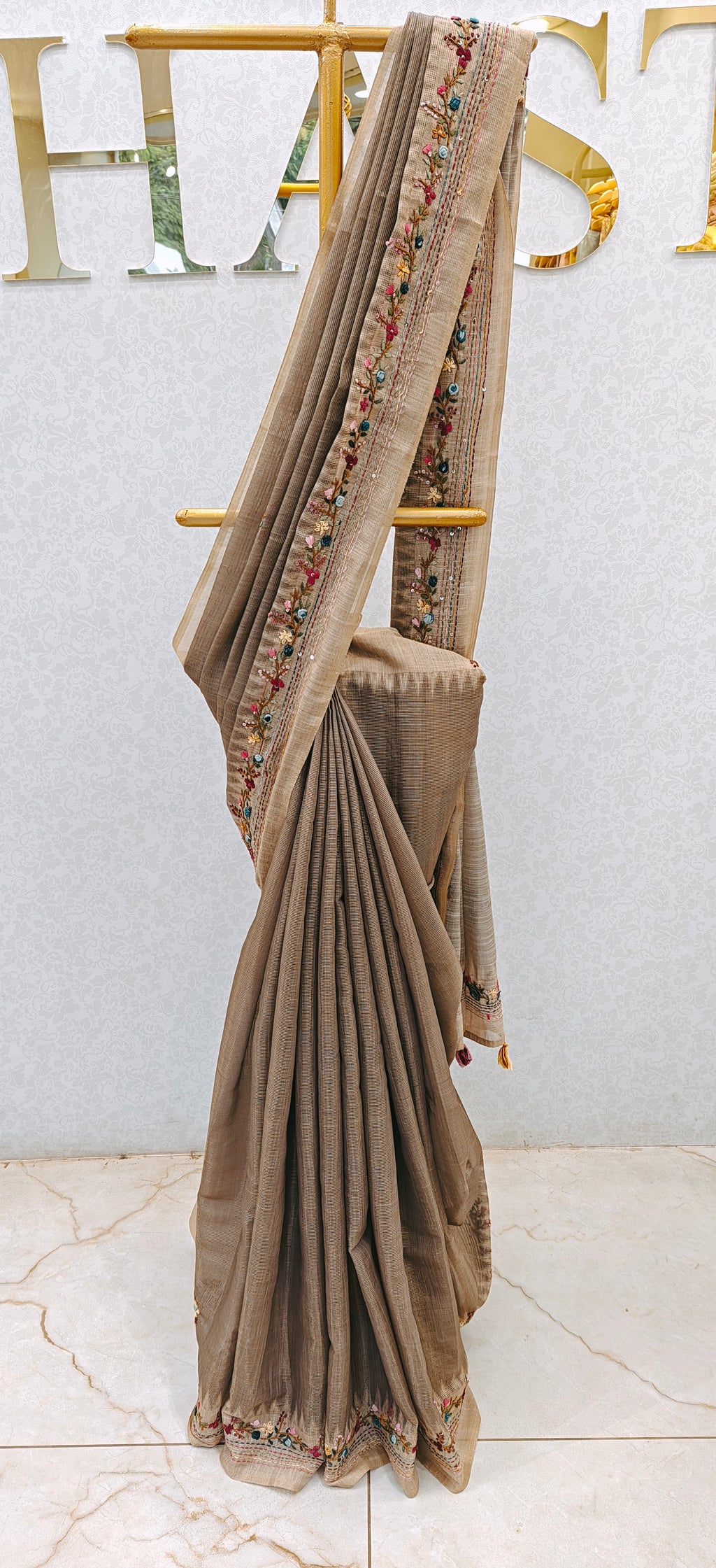 LINEN TISSUE SAREE