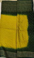 Dola silk with bandhini print saree