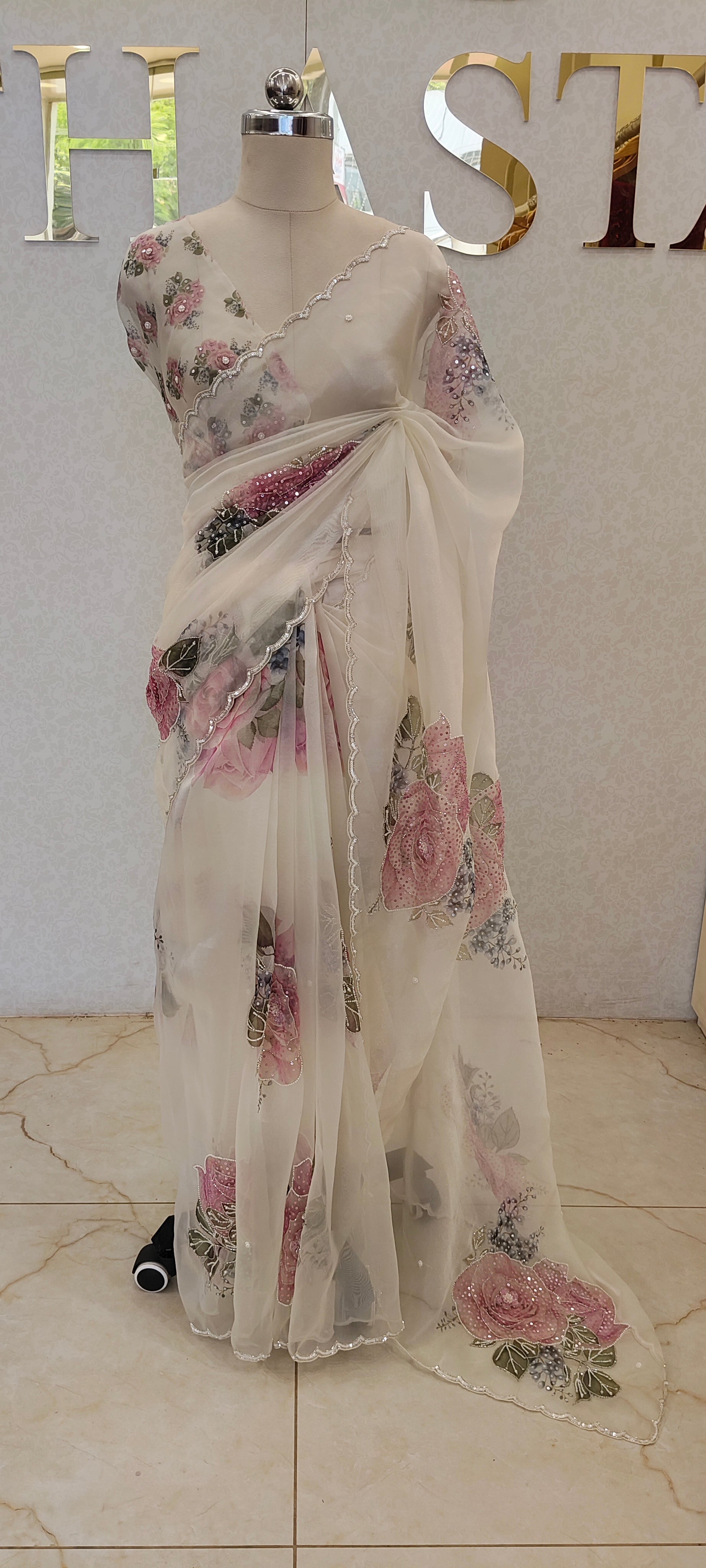 GLASS ORGANZA SAREE