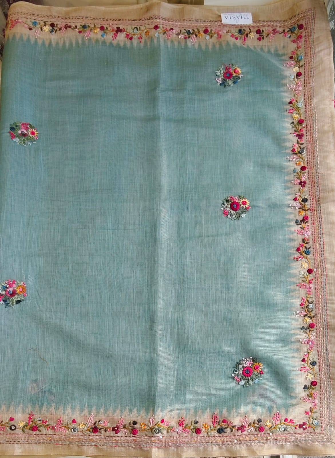 Linen tissue saree