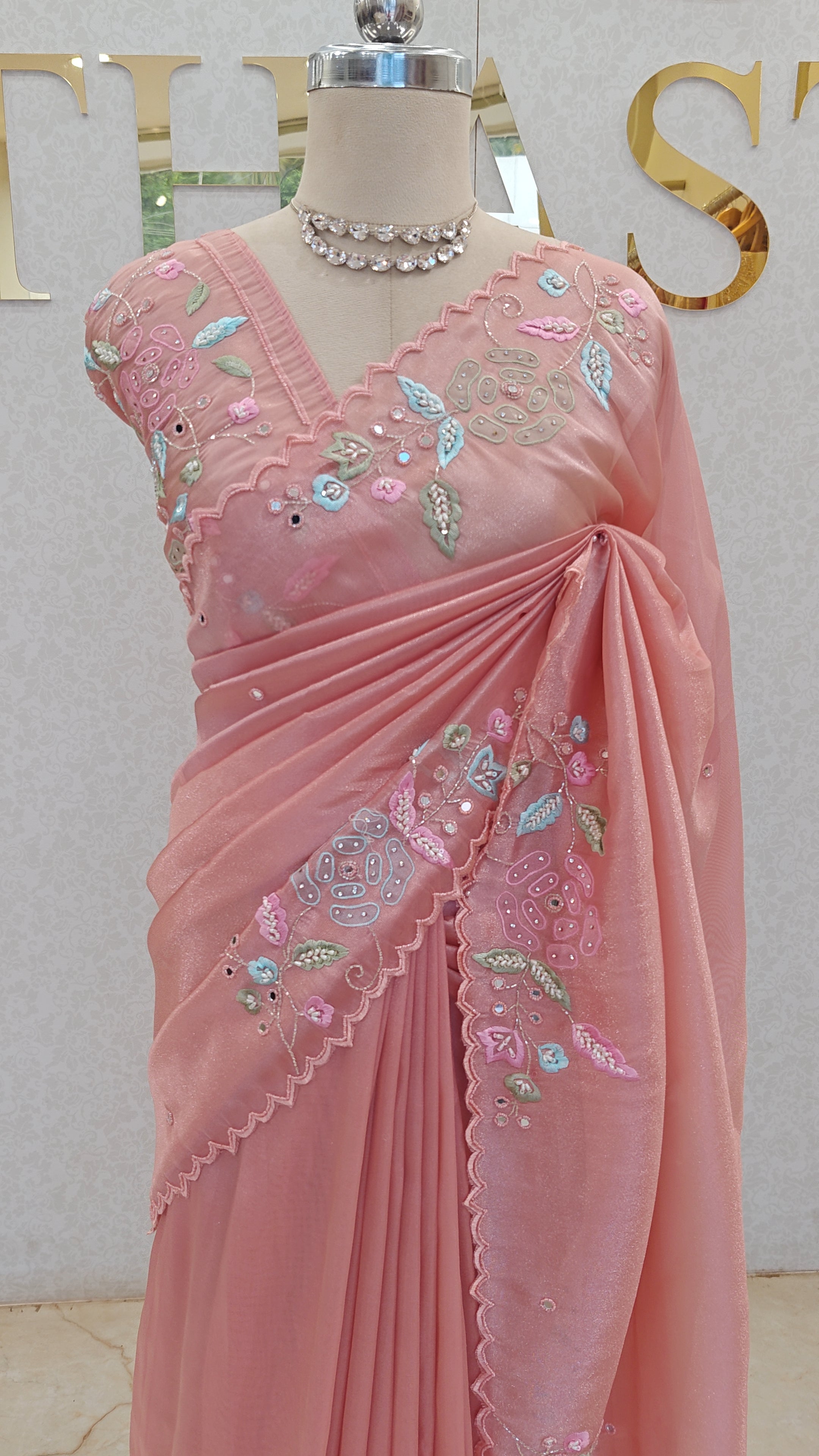 FLOWY ORGANZA TISSUE SAREE